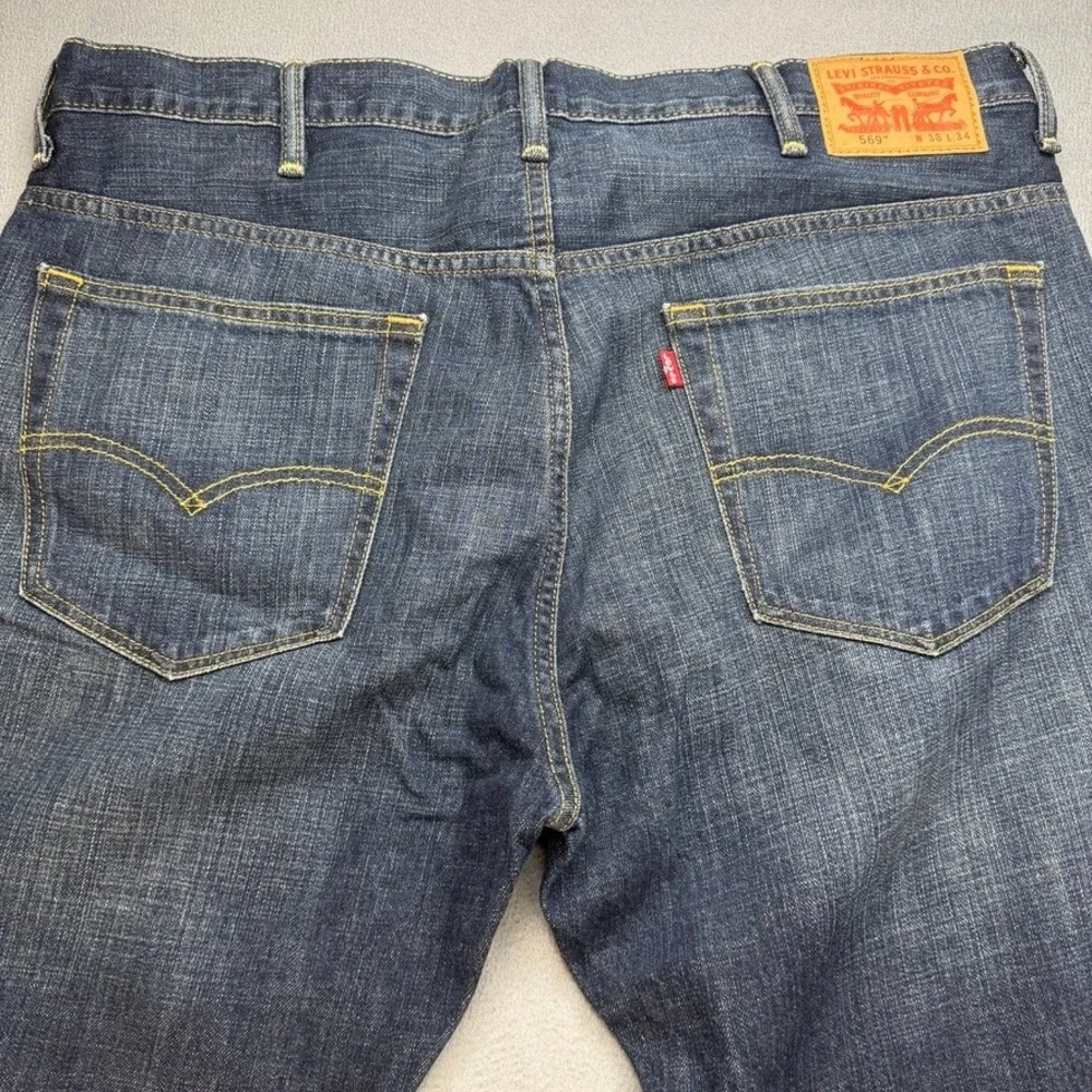Levis 569 Jeans Loose Straight 38x34 (FIT 41x33) Baggy Dark Wash Denim Skater
